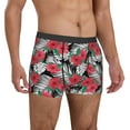 thumbnail image 5 of Men's Boxer Briefs, red flowers_A Soft Comfy Mens Underwear Boxer Briefs Breathable With Widen Waist, 5 of 7
