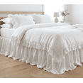 thumbnail image 1 of Q VITA 100% French Linen Ruffled Bed Skirt – King Size, Off-white Color – 20" Drop, Enzyme Washed, OEKO-TEX Certified – Elegant Dust Ruffle for Bedroom Décor, Designed in Canada, 1 of 1