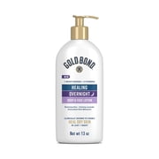 Gold Bond Healing Overnight Body and Face Lotion for Dry Skin, Nongreasy Moisturizer with Hyaluronic Acid, Aloe and Melatonin Works While You Sleep, 13 oz.