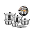 thumbnail image 2 of Juego De Ollas Gruesas De Cinco Piezas Con Bandeja Para Cocina Lab.G Plateado, 2 of 5