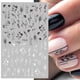 thumbnail image 3 of Pegatinas 3D de hoja de arce en blanco y negro, decoración de uñas, corazón geométrico, alfabeto inglés, calcomanías artísticas para uñas, deslizador de uñas, 3 of 4