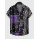 thumbnail image 5 of Camisa de manga corta con estampado Paisley para hombre nueva de 2024 con diseño de botones de solapa versátiles e informales con patrón étnico retro, 5 of 5