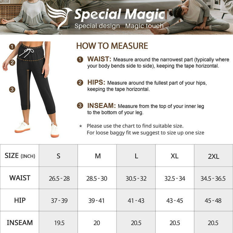 SPECIAL MAGIC Women's Capri Sweatpants Jogger Cargo Pants with 2 Pockets  for Both Sports and Casual Wear Girls GRAY S 