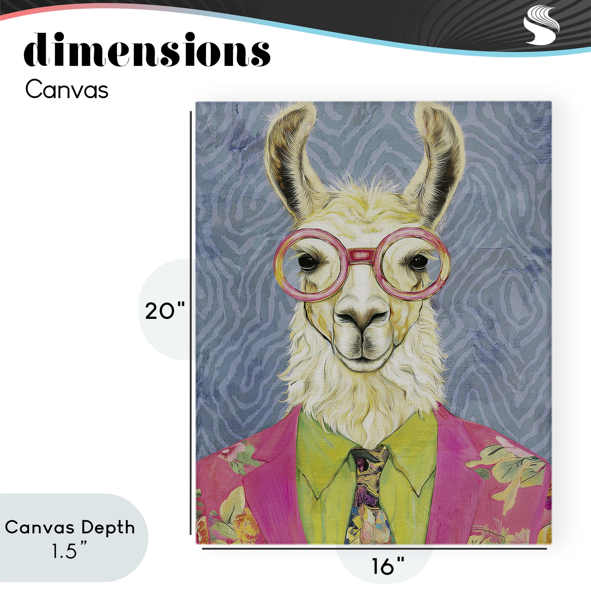Stupell Industries Bright Gaze Llama Canvas Wall Art, design by Svetlana Aleynikova