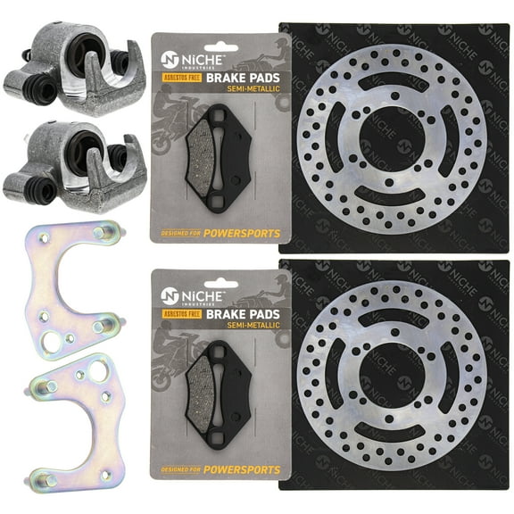 Niche Front Brake Rotor Caliper Pad Set for Polaris Sportsman 500 400 1910309 MK1007956
