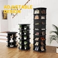 thumbnail image 6 of U-MAX  8-Tier Rotating Shoe Rack,360° Spinning Organizer, Rack Round Carousel Vertical Handbag Closet, 23.6"x23.6"x74",Black, 6 of 10
