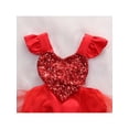 thumbnail image 3 of Baby Girls Sleeveless Romper Sequined Heart-Shaped Mesh Ruffled Jumpsuit Tutu Dress, 3 of 9