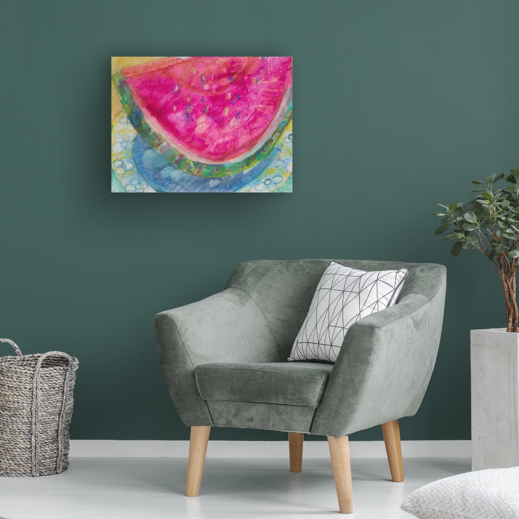 Canvas Wall Art - Erin McGee Ferrell 'Watermelon III' Wall Art for Living Room, Bedroom, or Office Décor by Trademark Fine Art - 24 x 18 Inches