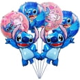 thumbnail image 1 of Globos de fiesta de Lilo y Stitch, globos de película de aluminio para fiesta de Stitch, decoraciones para fiesta de cumpleaños (6 uds), 1 of 5