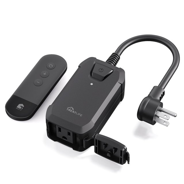 Conector de atenuación para exteriores TREATLIFE con control remoto inalámbrico de 100 pies