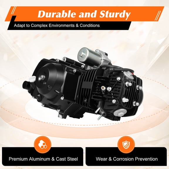 125cc ATV Motor, 125cc ATV Motor with Automatic Clutch, ATV Motor for Beach Vehicles, Tricycles, Quadricycles