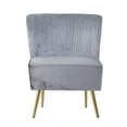 thumbnail image 5 of Home Design Hestie Velvet Side Chair with Curved Backrest and Gold Metal Legs, Modern Armless Design for Living Room, Silver Gray, 5 of 8