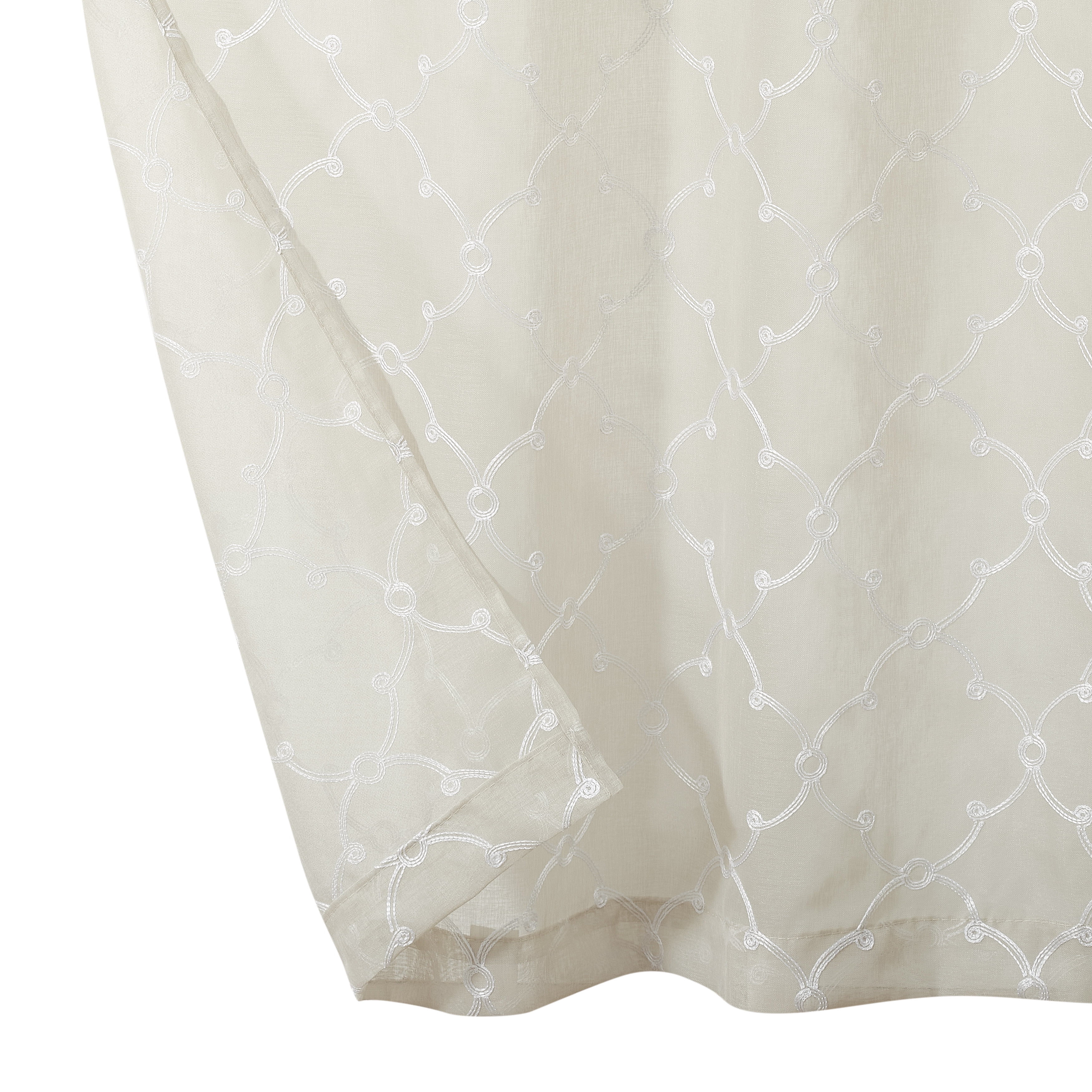 Creative Home Ideas Contemporary/Modern/Farmhouse/Traditional 2 Piece Embroidered/Geometric Sheer Curtain Set