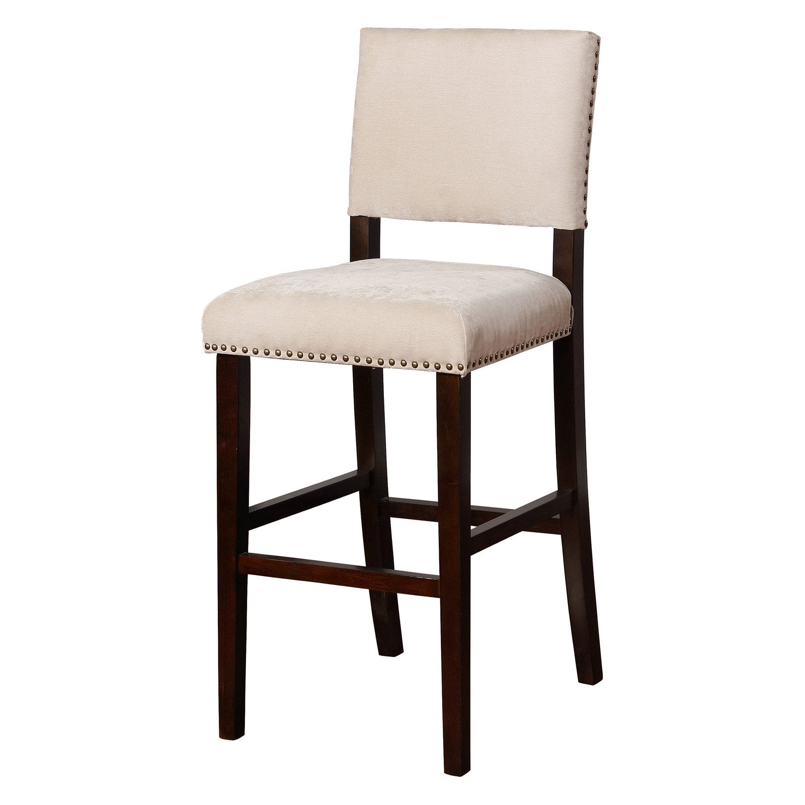 Linon Clayton Washed Velvet Bar Stool, 30 inch Seat Height, Multiple