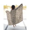 thumbnail image 2 of Catalonia Sherpa Fleece Throw Blanket, Soft Plush Couch Blanket, TV Bed Blanket, Comfy Warm Heavy Throws, Comfort Caring Gift, Cheetah White, 50"" x 60"", 2 of 6