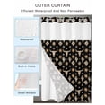 thumbnail image 2 of No Hook Cloth Fabric Shower Curtain with Snap in Liner, Western Cowboy Waterproof Shower Curtains Set with See Through Top Window, Country Cow Head Cactus Sun Vintage Bath Curtains Shower 72"x84", 2 of 6
