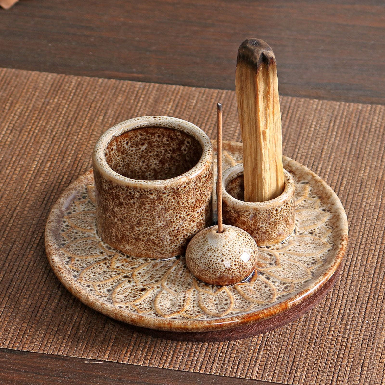 4 in 1 Incense Burner Holder, Palo Santo Holder, Sage Holder for