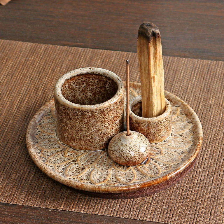 4 in 1 Incense Burner Holder, Palo Santo Holder, Sage Holder for