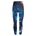 thumbnail image 7 of Feancey Women's Yoga Pants High Waisted Fashion Starry Sky Print Workout Leggings Tummy Control Running Skinny Tights Dark Blue S, 7 of 7