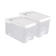 thumbnail image 1 of 2x contenedor de almacenamiento de dispensador contenedor contenedor tapa con bisagras, 1 of 9