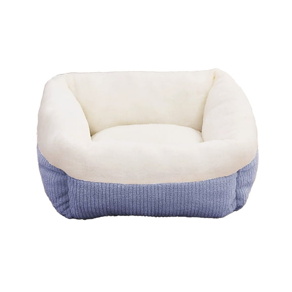Plush Square Pet Bed, 16.92" Soft Warm Fluffy Cat Bed with Non-Slip Base Detachable Cushion, Cozy Pet Nest for Cats & Small Dogs