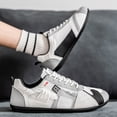 thumbnail image 4 of Men's Fashion Sneakers Thin Sole Lace up Walking Tennis Shoes Running Gym Workout Classic Retro Antislip Trainers Footwear White Size 11, 4 of 7