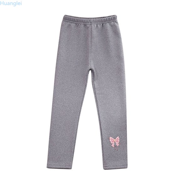 Huanglei Leggings Girls Lined Winter Leggings With Children High Waist Thermal Underwear Thick Leggings Warm Long Trousers For Everyday Use Girls Wide Leg Pants