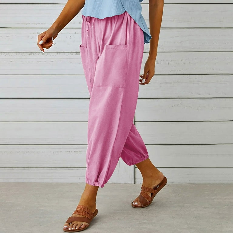 Promover Women's Wide Leg Capri Pants Yoga Crop Pants with Pockets