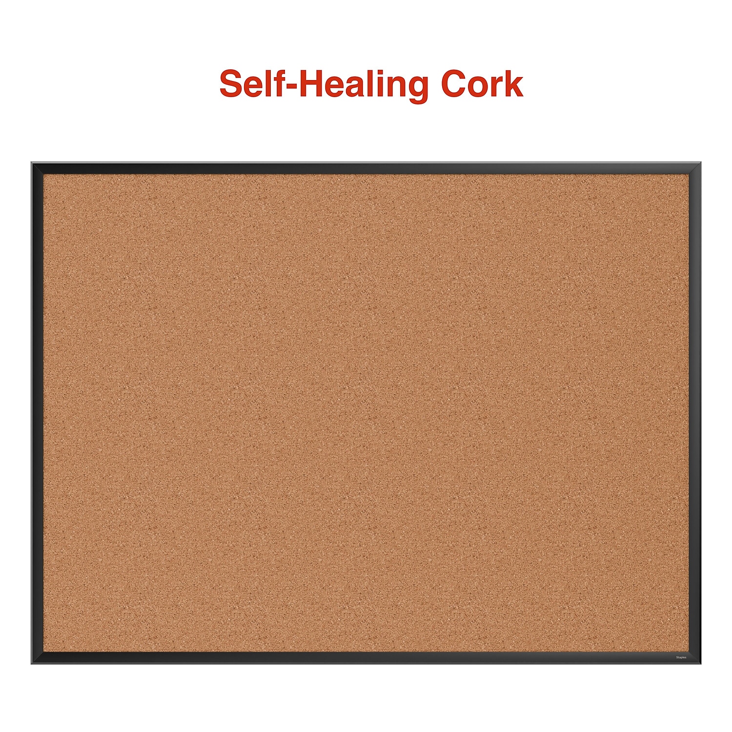Staples 4' x 3' Cork Bulletin Board Black Frame photo 5
