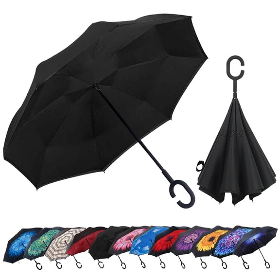 Inverted Umbrella, Windproof Vented Reverse Umbrellas for Rain
