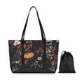 thumbnail image 7 of FORMRS Canvas Laptop Tote Bag for Women with 15.6" Computer Compartments Shoulder Handbag, Black Floral Pattern, 7 of 7