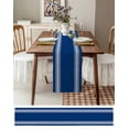 thumbnail image 3 of ERUNPONLY Blue Striped Table Runner - 90 Inch Long Farmhouse Blue White Stripes Cotton and Linen Blended Dress Scarves Farmhouse Table Runner for Kitchen Dining, Coffee Table, 13" x 90", 3 of 8