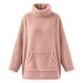 thumbnail image 4 of Breezora Women's Plus Size Winter Sweater Coat Thick Warm Loose Fit Outerwear for Cold Weather Casual Use L Size Rose Gold, 4 of 5
