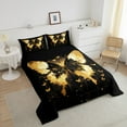 thumbnail image 4 of Butterfly Comforter Set Twin Size Golden Butterfly Print Bedding Sets Rustic Farmhouse Bedding Comforter Sets Golden Marble Decor Down Comforter Aninal Butterfly Quilt Set, 4 of 7