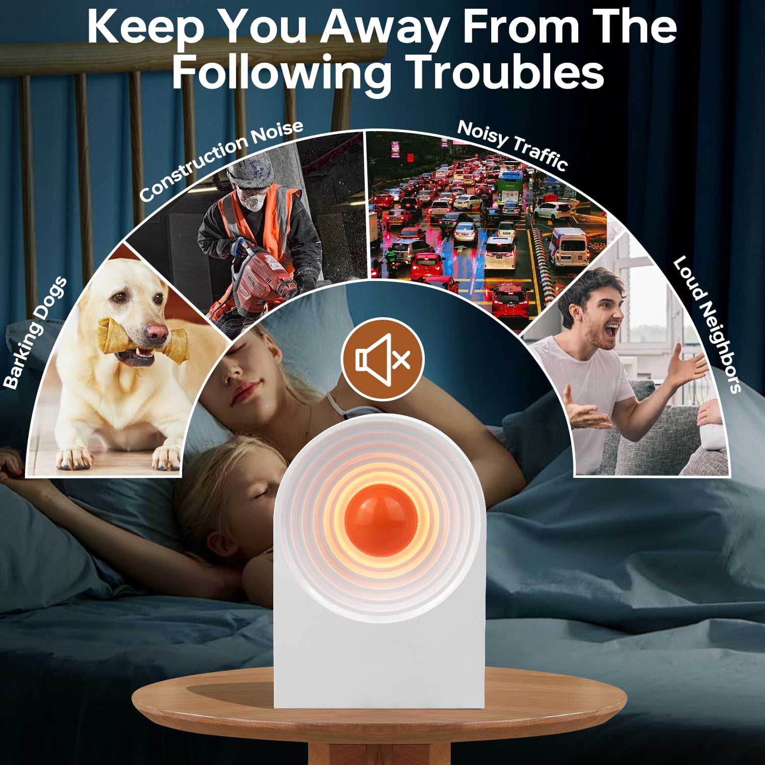 Portable White Noise Sound Machine For Sleeping Bluetooth Speaker Night Light With 8 Soothing Sounds Sleep Sounds Machine For Baby Kids Adult & Home Office Travel