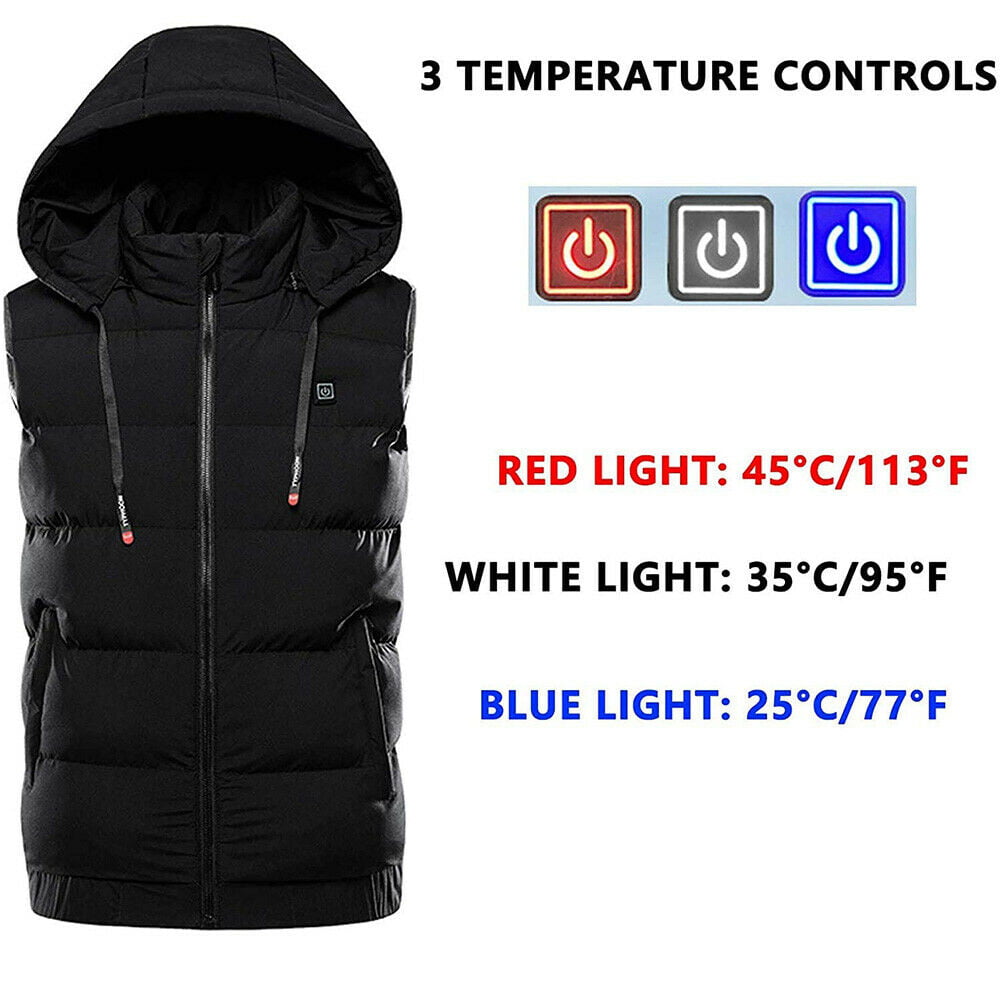 Heated Vest Warm Body Electric USB Men Women Heating Coat Jacket Winter Outwear
