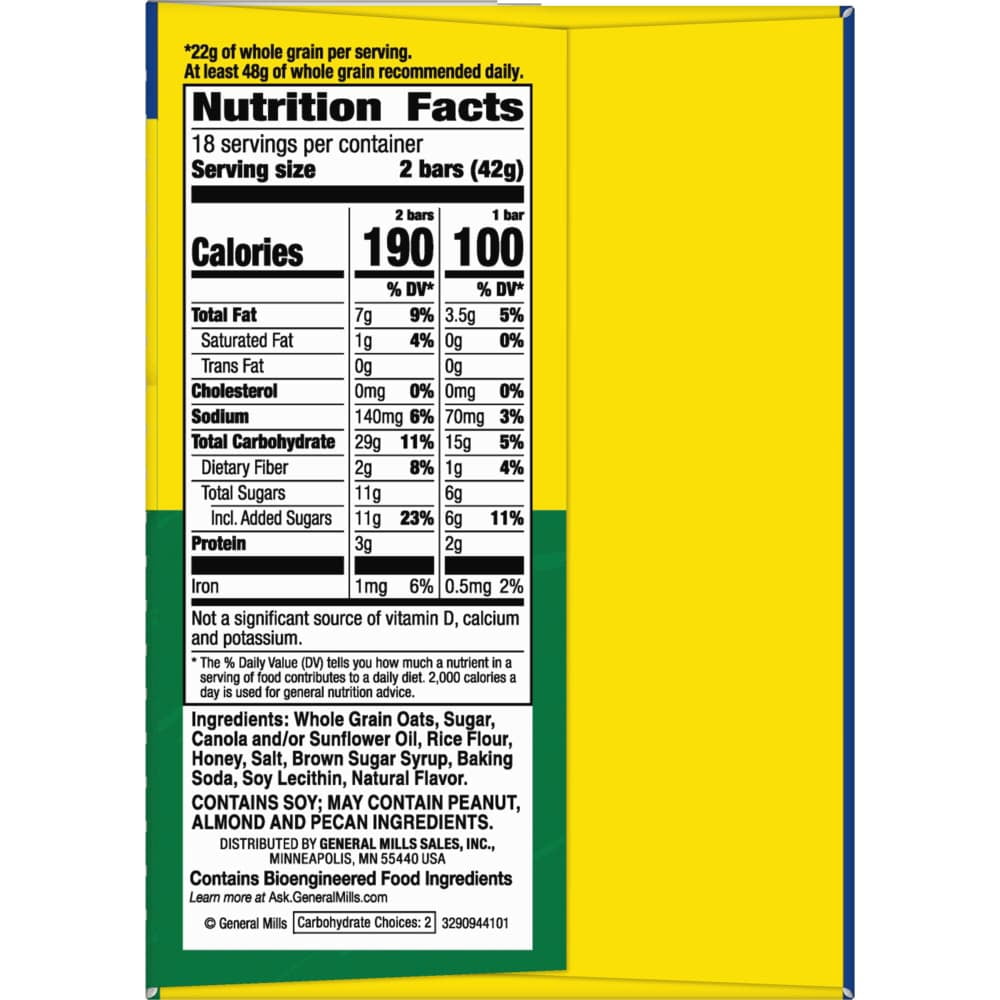 Nature Valley Oats & Honey Crunchy Granola bars 18 ct - 3 Pack