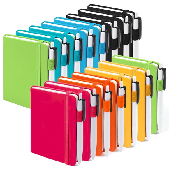 Cuadernos Feela Pocket, tapa dura, tamaño pequeño, con rayas universitarias, paquete de 15