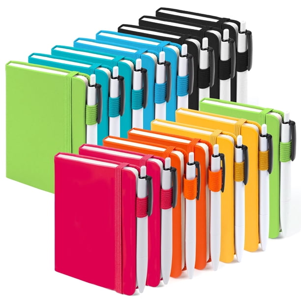 Cuadernos Feela Pocket, tapa dura, tamaño pequeño, con rayas universitarias, paquete de 15