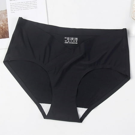 Bnwani Women Underwear High Waisted Underpant For Women Up to 40% off Low Waist Seamless Soft Maternity Panty Black L