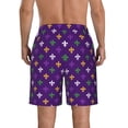 thumbnail image 3 of Naloa Purple Mardi Gras Men's Beach Shorts, Surfing shorts, Swim trunks, Quick Dry Swim Trunks for Surfing Beach Fun - X-Large, 3 of 9