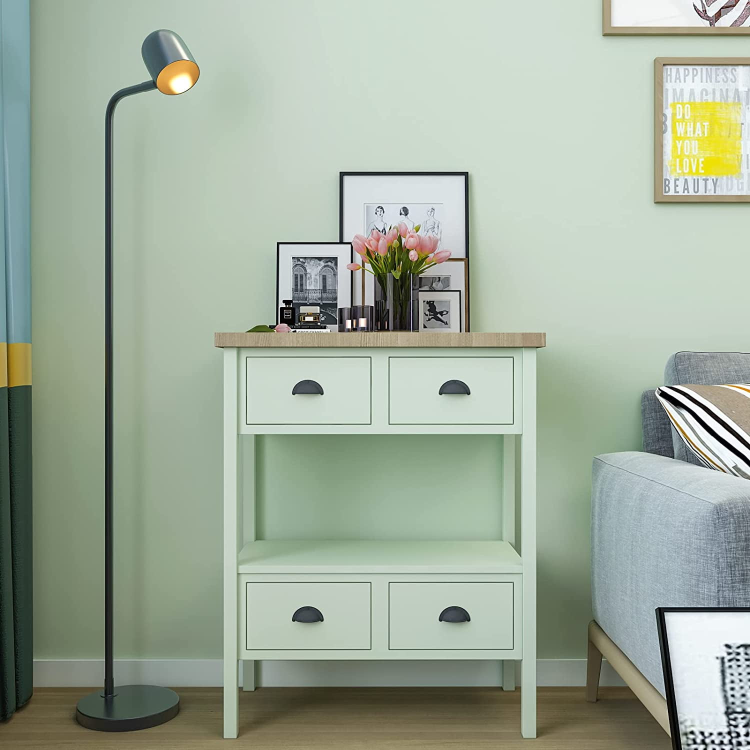 VEELIKE Green, Peel And Stick Wallpaper 15.7" x 354"