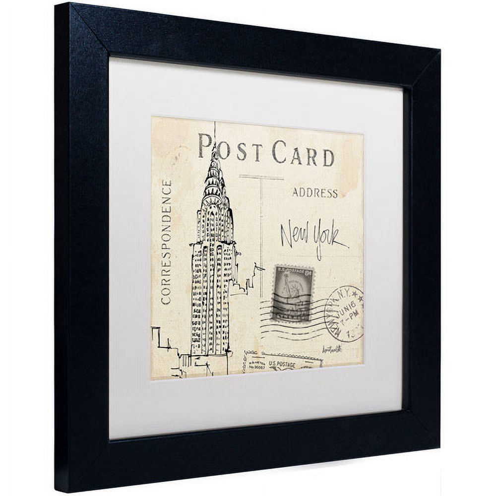 Trademark Fine Art "Postcard Sketches I" Canvas Art by Anne Tavoletti, White Matte, Black Frame