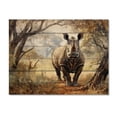 thumbnail image 3 of Designart "Untamed Rhinoceros II" Animals Print on Natural Pine Wood, 3 of 5