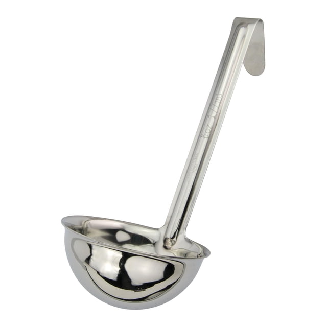 Winco Cucharón de acero inoxidable de una pieza, 6 onzas, 6 pulgadas