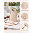 thumbnail image 4 of Gustave Women Straw Crossbody Shoulder Bag Small Cell Phone Purse Summer Beach Woven Rattan Bags Casual Mini Satchel Pouch "Light Beige", 4 of 8