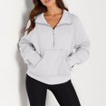 thumbnail image 5 of Yokua Women's Half-Zip Cropped Hoodie, 5 of 7