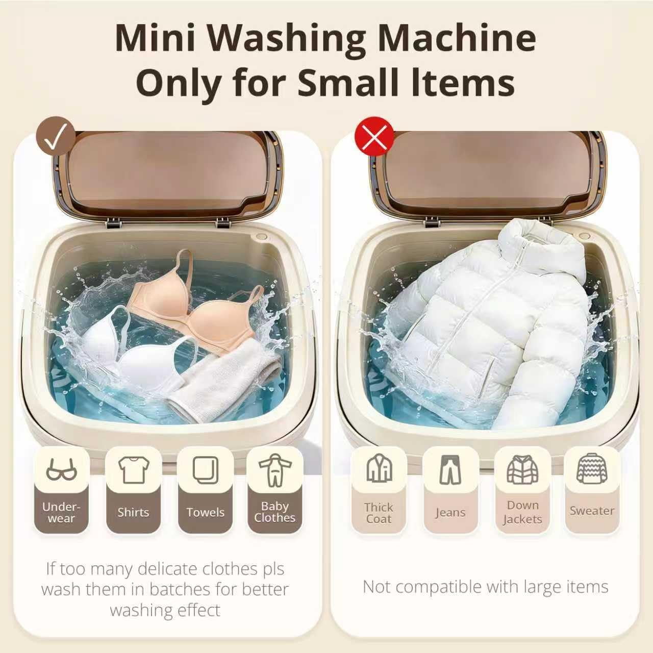 Portable Washing Machine, 16L Upgraded Mini Washer with Spin Basket Laundry Machine for Baby Clothes, Underwear, Socks; Ideal for Travel, Dorms, Camping (gray)