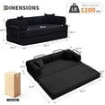 thumbnail image 6 of 4 in 1 Convertible Sleeper Sofa Bed Couch, 79 Inch Boneless Corduroy Floor Couch with Pillows, No Assembly, Modern Deep Seat Sofa Futon Mattress for Living Room,Apartment,Black, 6 of 9
