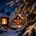 thumbnail image 3 of Glowing Christmas Story Ornament, 3.1 inch Light Up Mini Holiday Scene Plastic Ball, Mini Holiday Scene Christmas Tree Hanging Decoration, Winter Diorama Bauble for Window Xmas, 3 of 6